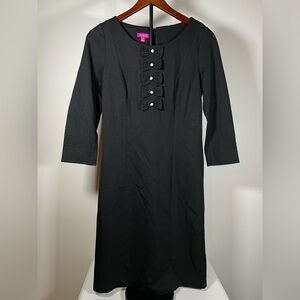 EUC Talbot’s Limited Edition 2017 Black 3/4 Sleeve  Dress, Pearl Buttons & Bows